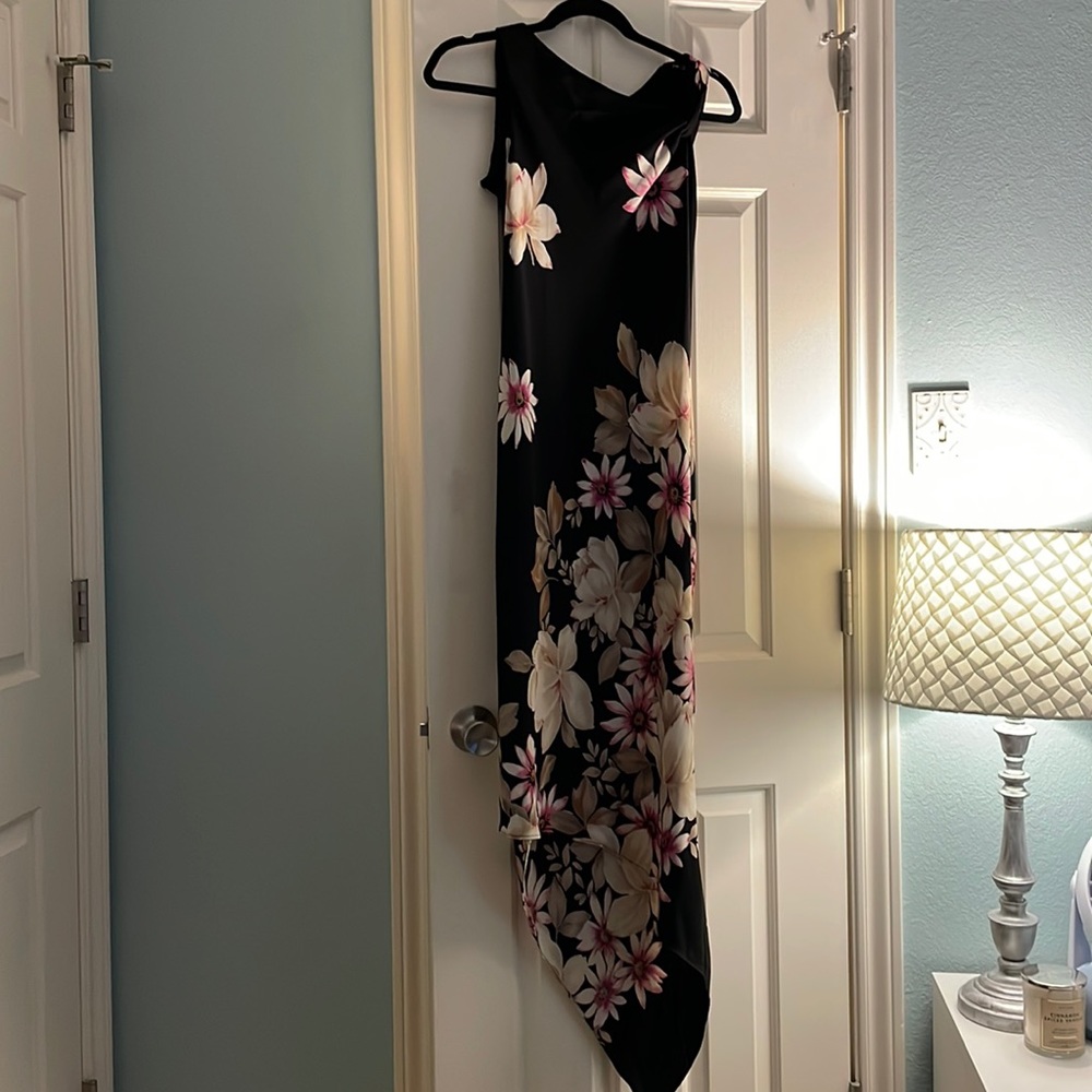 Black background floral dress